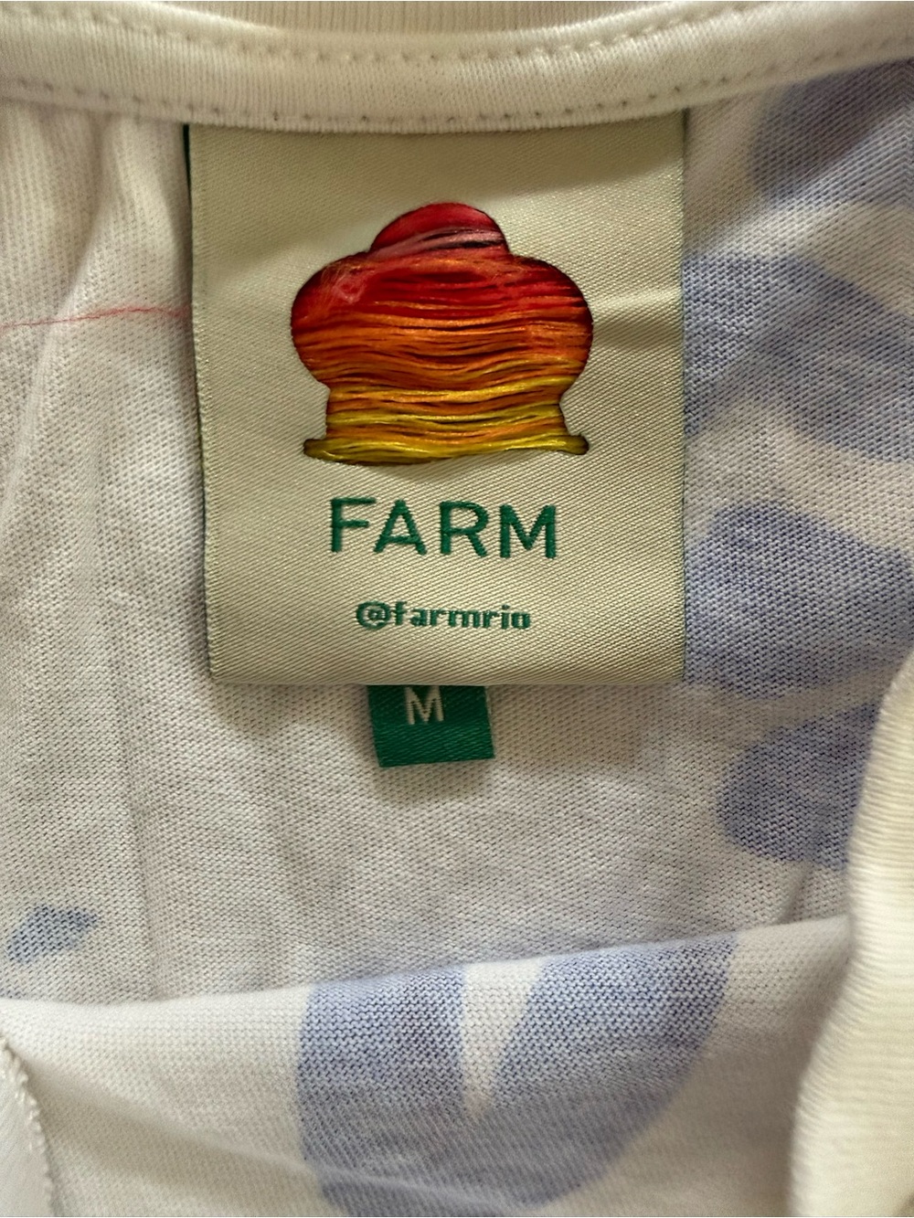 FARM Rio Rainha Das Águas T-Shirt Dress Tiered Midi Cotton Size M - Picture 4 of 7